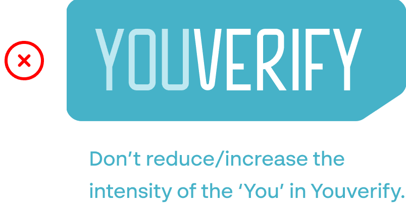 Don't outline/stroke the outside of the 'YV' or 'Youverify'